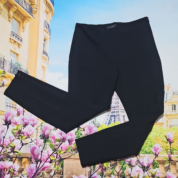 Theory Zippered Ankle‎ Black Alettah Pleated Crop Pants Size 2 - Picture 2 of 7